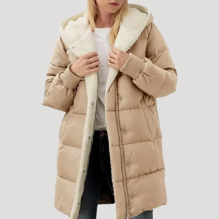 Mune | Women's Long Puffer Coat – Winter Jacket Lined with Faux Fur