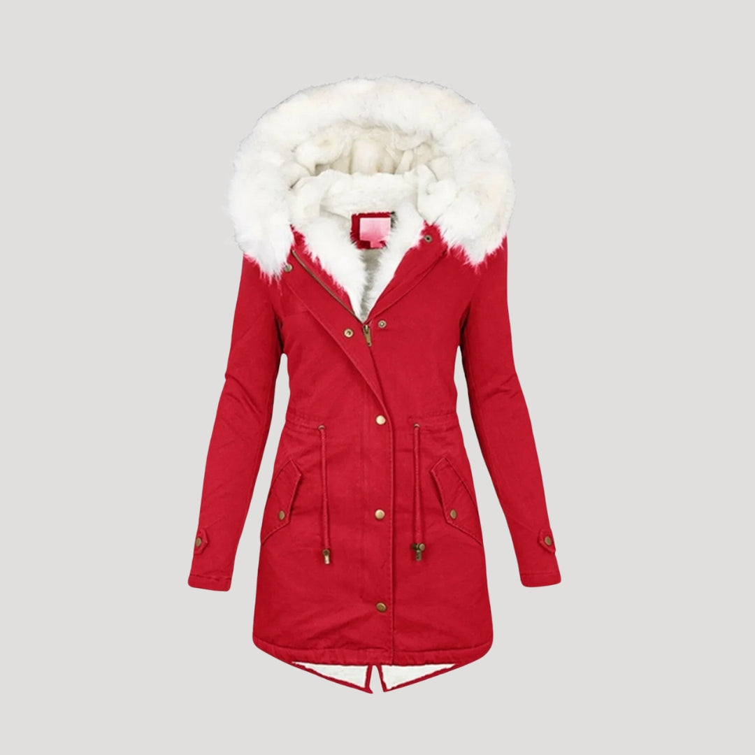 Mune | Women's long parka jacket with faux fur hood winter jacket
