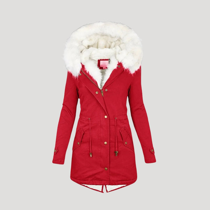 Mune | Women's long parka jacket with faux fur hood winter jacket