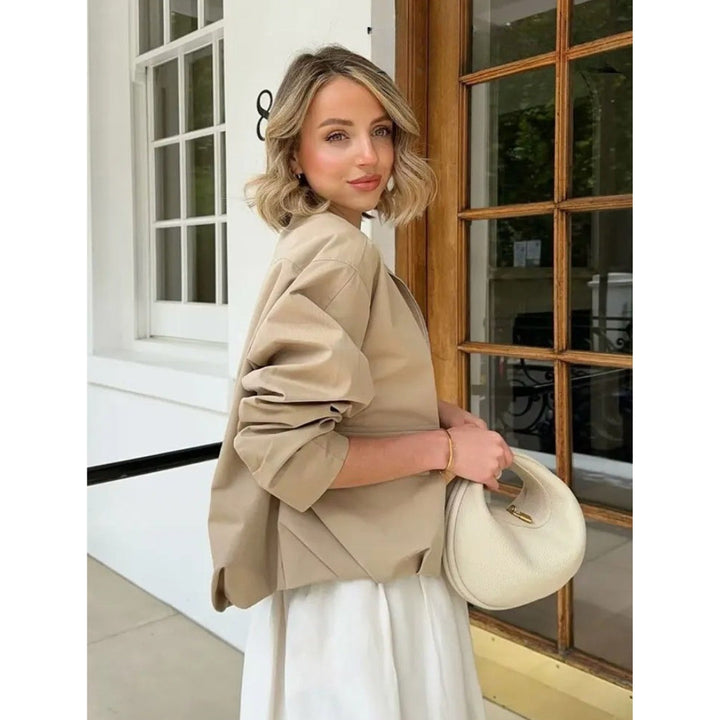 Mune | Women's beige lightweight Zip-Up bomber jacket