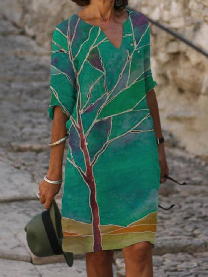Mune Fashion | Charming Dress With Floral Pattern For Women