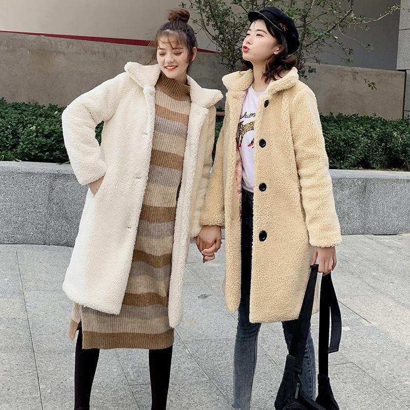 Women's coat made of sheared lambskin with stand-up collar