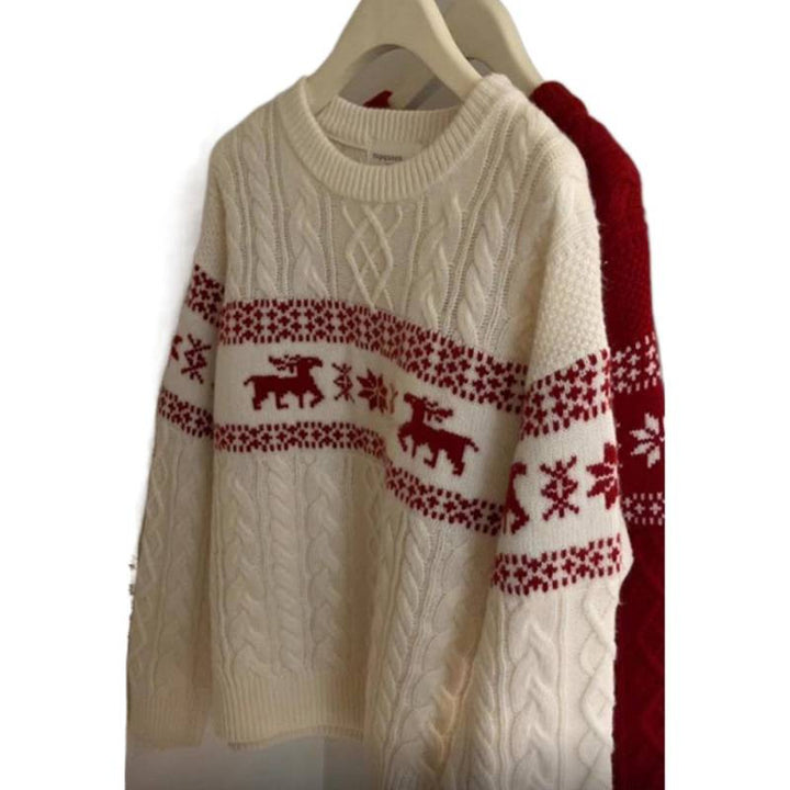 Unisex knitted sweater with Fair Isle pattern