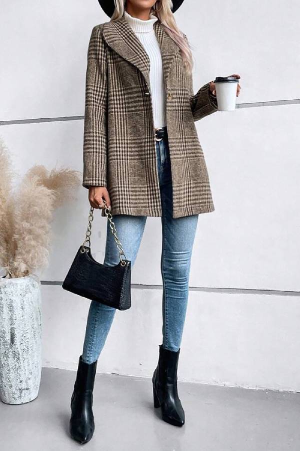 Mune | Collection Checked Collar Long Sleeve Jacket