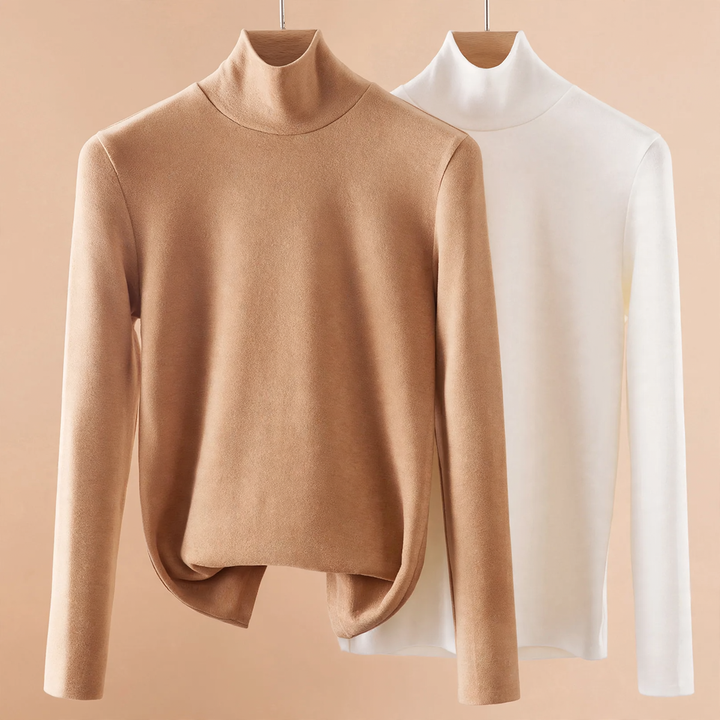 Women's Long Sleeve Undershirt with Stand-Up Collar