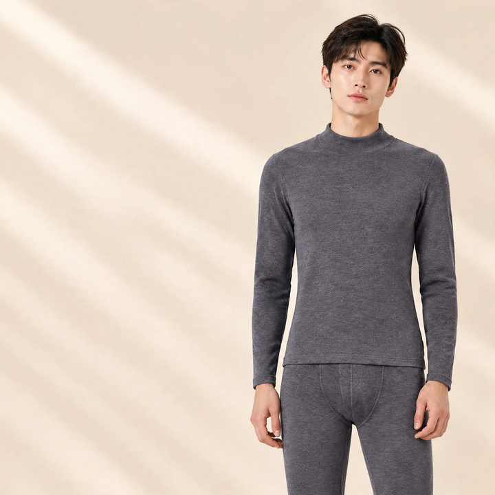 Thermal underwear set, padded, stand-up collar