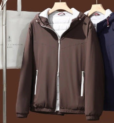 Elegant men's hoodie, wool and silk