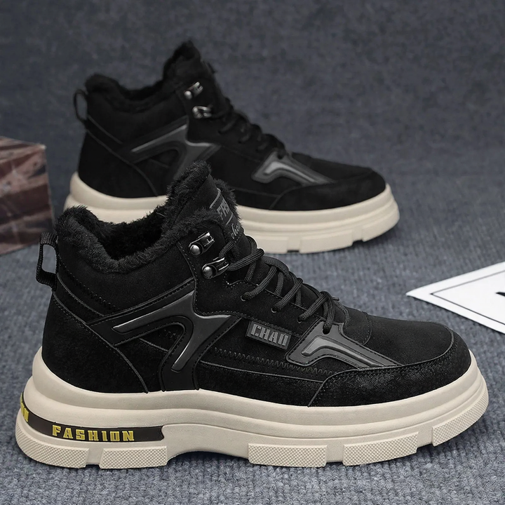 Padded men's winter boots, non-slip sole