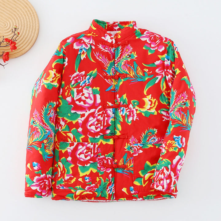 Ladies winter jacket, ethnic style, padded