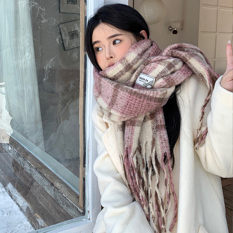 Checkered Scarf, 225 cm