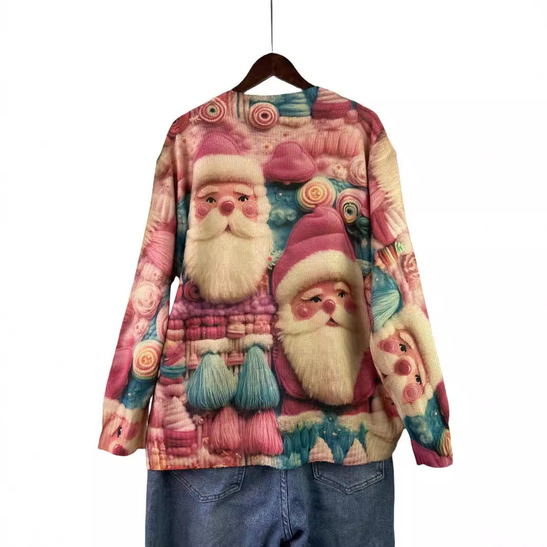 Festive knitted sweater with 3D Christmas design