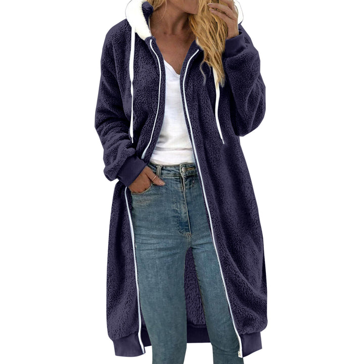 Women's Reversible Coat made of Faux Fur with Hood