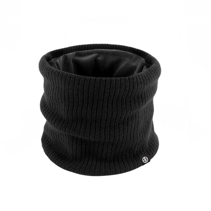 Knitted tubular scarf, lined