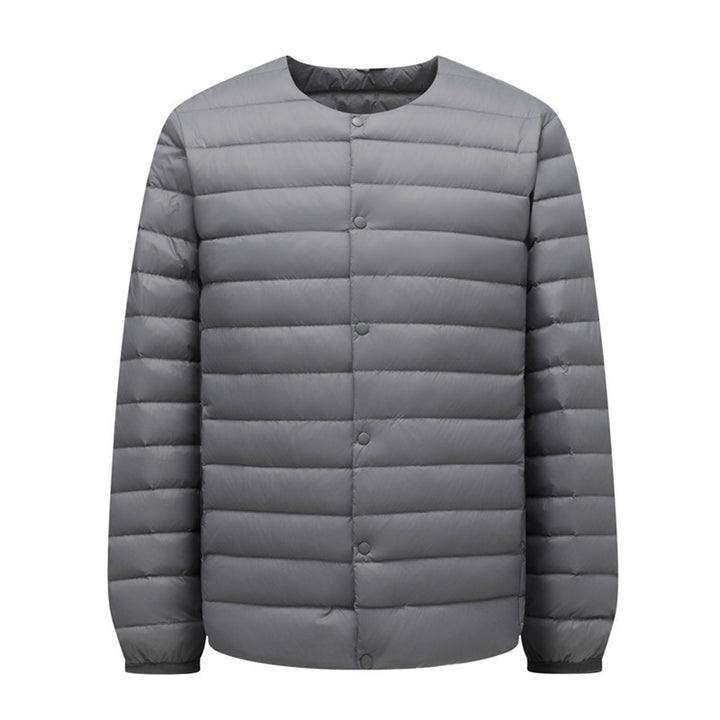 Unisex down jacket, lightweight, with adjustable neckline