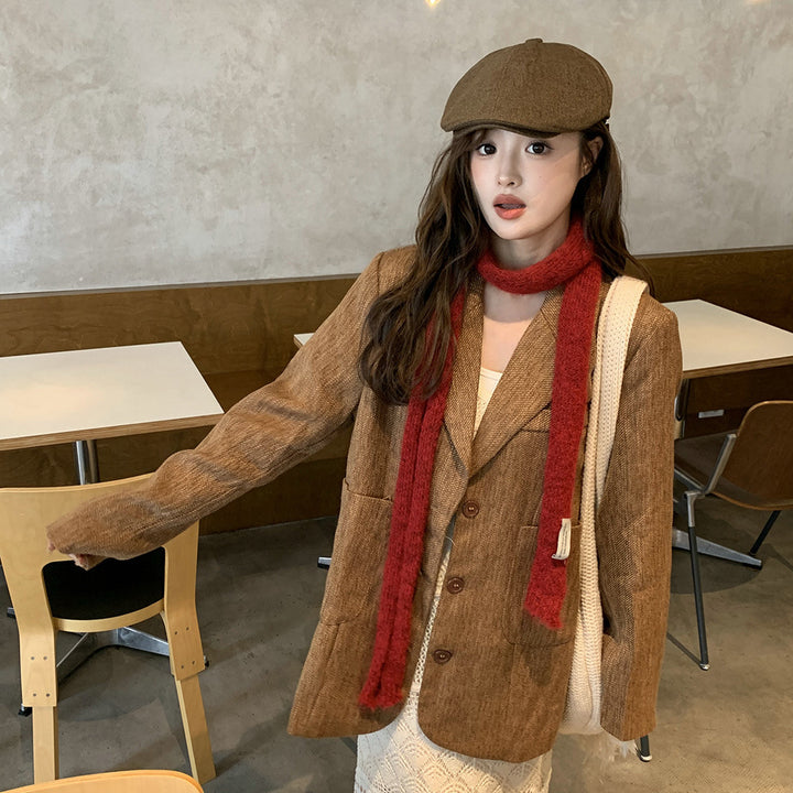 Alpaca wool blend scarf, 180x15cm