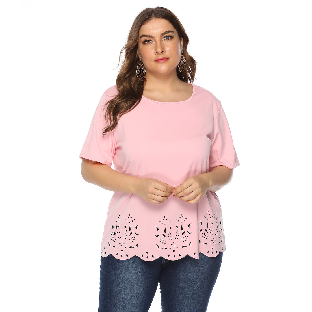 Women's stylish T-shirt with delicate hole pattern Mune Fashion