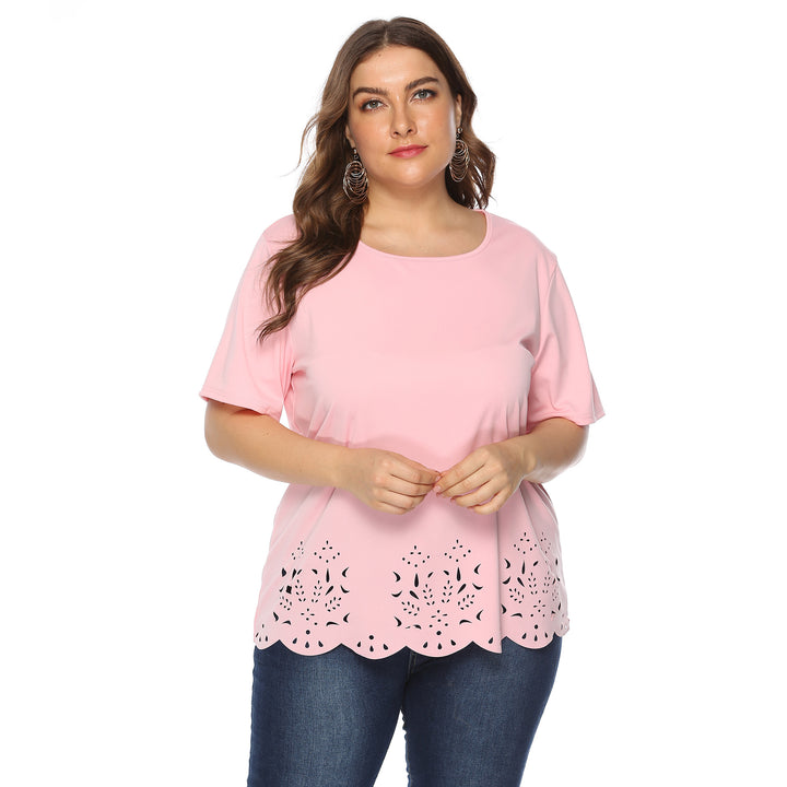 Women's stylish T-shirt with delicate hole pattern Mune Fashion
