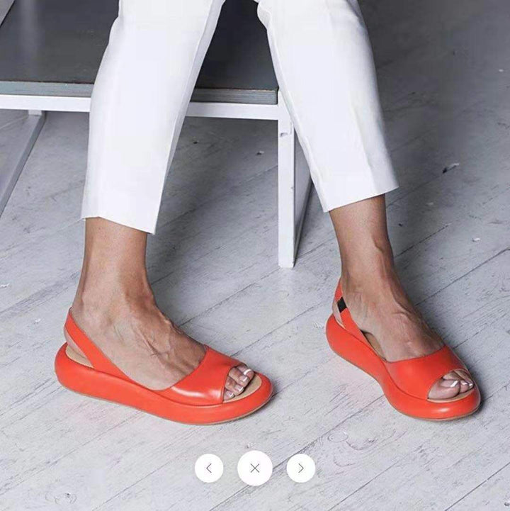 Ladies' slingback slide with ergonomic memory footbed and lightweight platform sole Mune Fashion