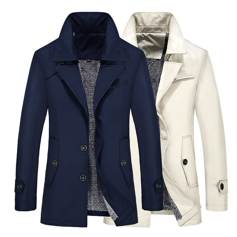 Men's short coat with teddy lining, lapel collar, and side pockets Mune Fashion