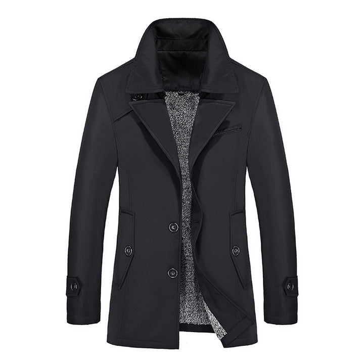 Men's short coat with teddy lining, lapel collar, and side pockets Mune Fashion