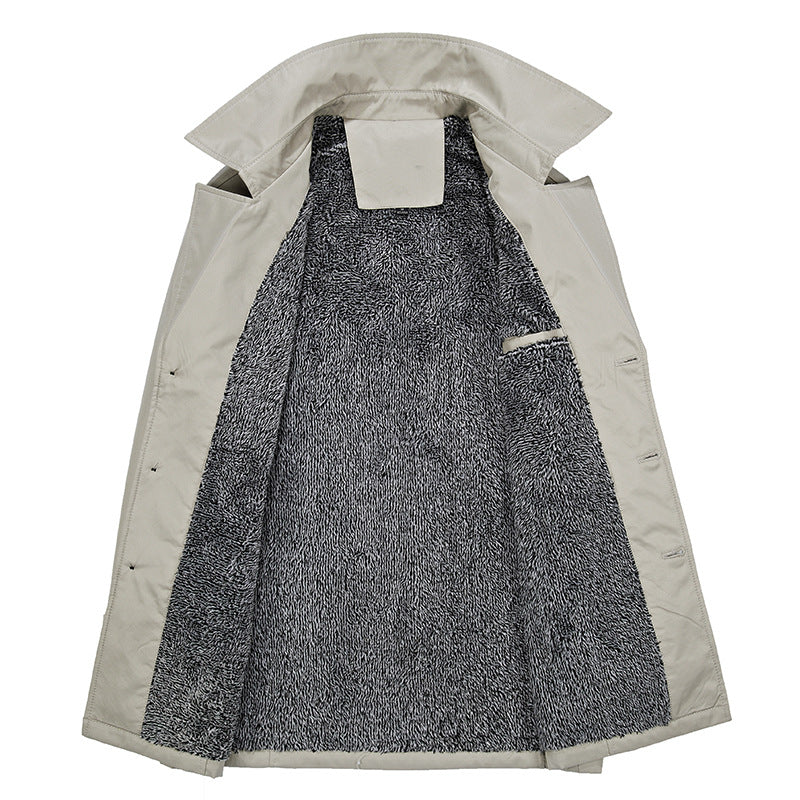 Men's short coat with teddy lining, lapel collar, and side pockets Mune Fashion