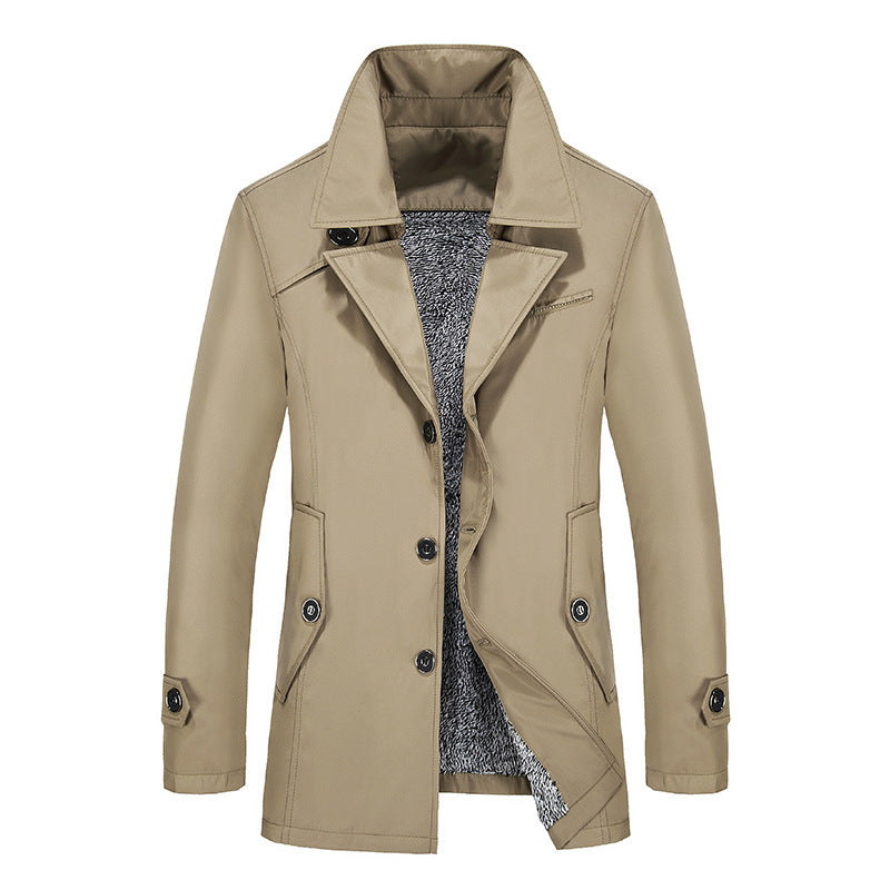 Men's short coat with teddy lining, lapel collar, and side pockets Mune Fashion