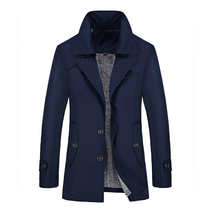 Men's short coat with teddy lining, lapel collar, and side pockets Mune Fashion