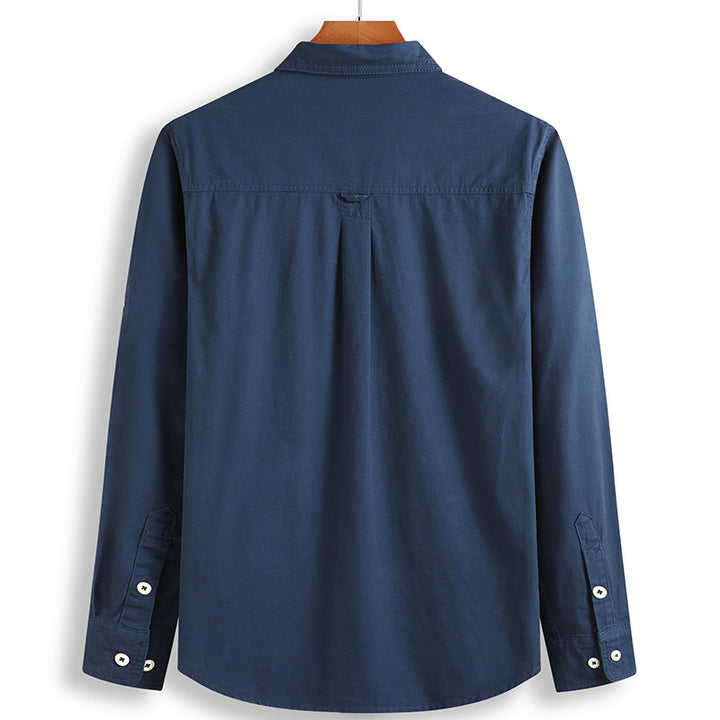 Men's Safari outdoor shirt with reinforced flap pockets, roll-up sleeves, and durable cotton blend Mune Fashion