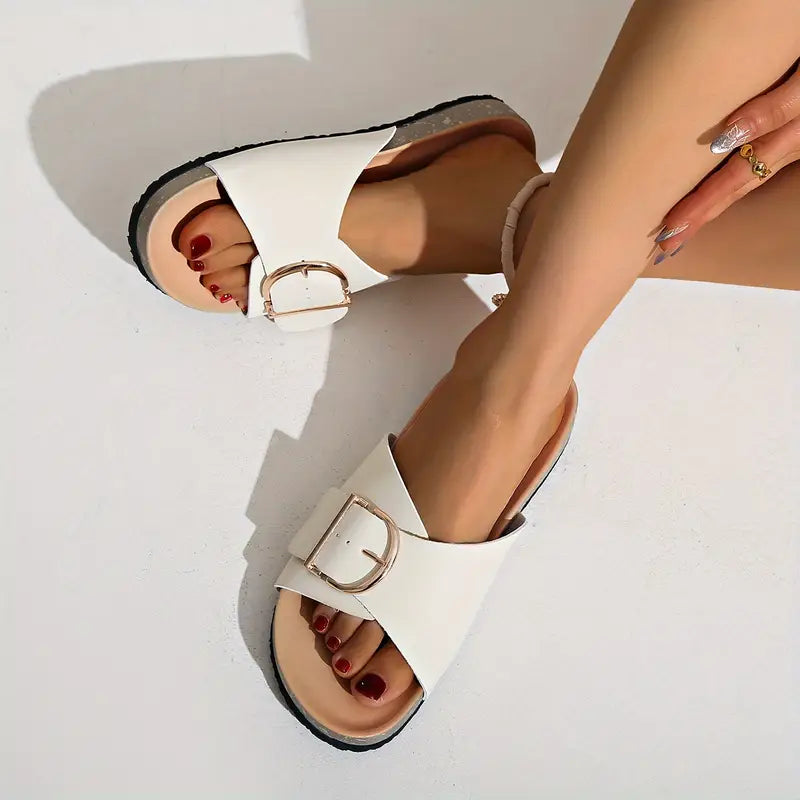 Mune Fashion | Orthopedic Flat Sandals with Adjustable Buckle Straps