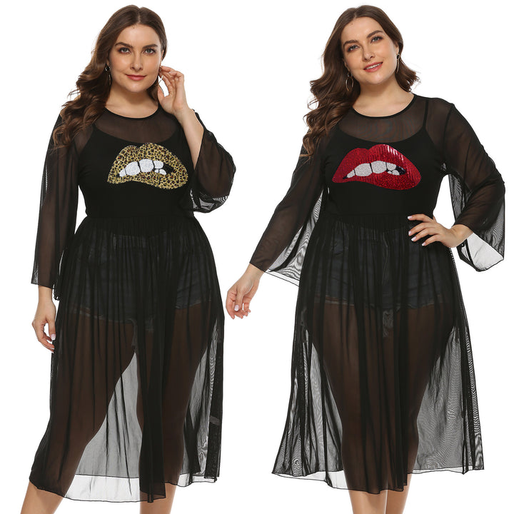Women's transparent beach cover-up with animal motif Mune Fashion