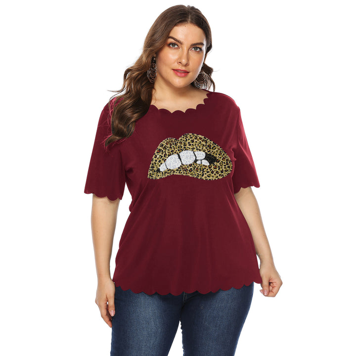 Women's T-Shirt with leopard print and glitter stone details Mune Fashion