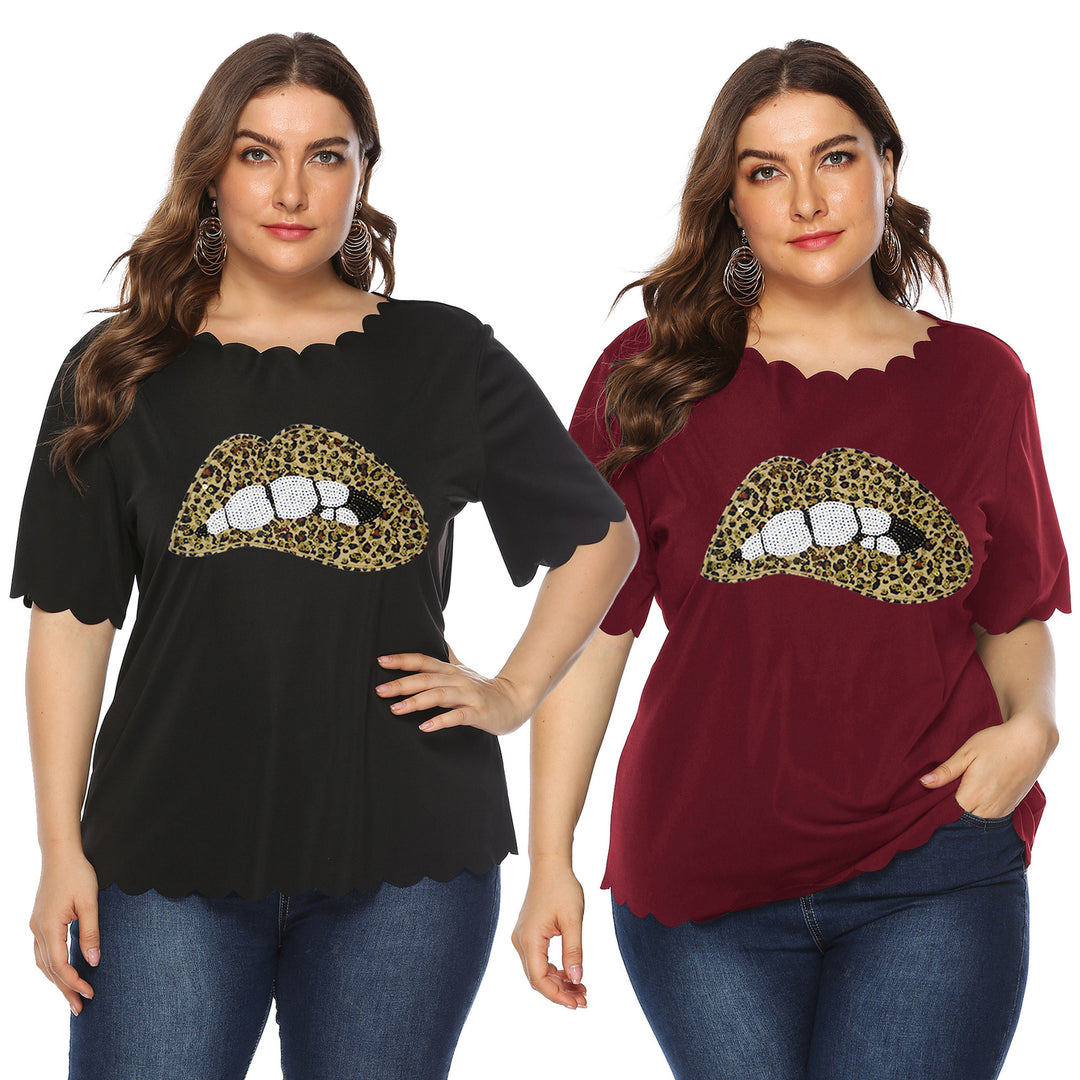 Women's T-Shirt with leopard print and glitter stone details Mune Fashion