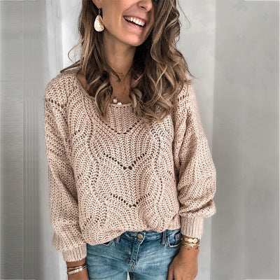 Women Oversize Lace-Chunky Knit Sweater with Boat Neck and Cable Pattern Mune Fashion
