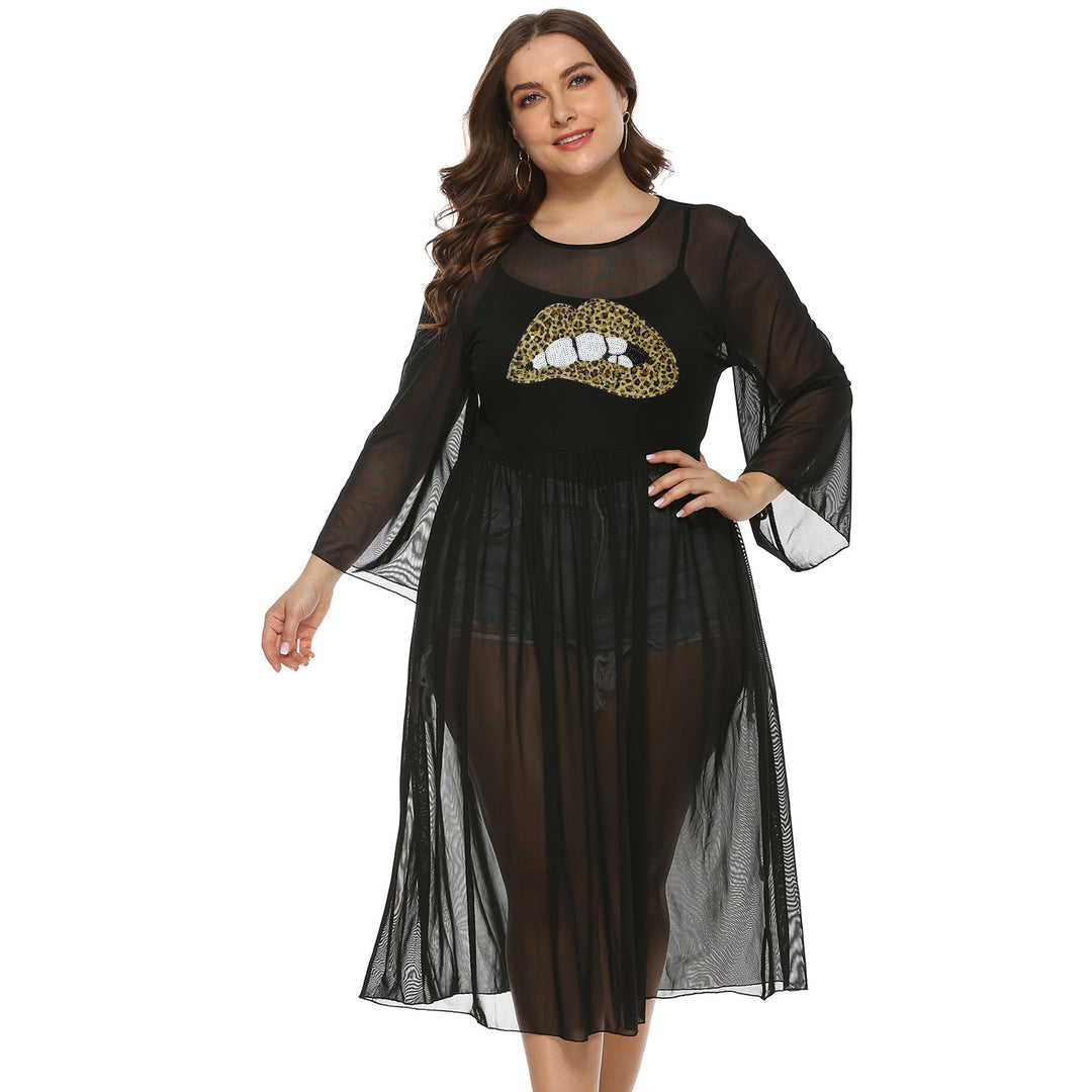 Women's transparent beach cover-up with animal motif Mune Fashion