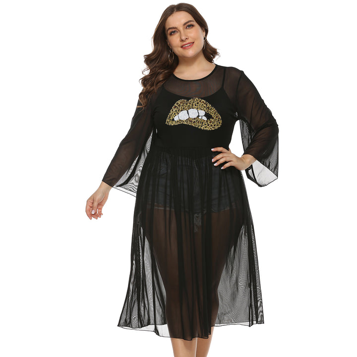 Women's transparent beach cover-up with animal motif Mune Fashion