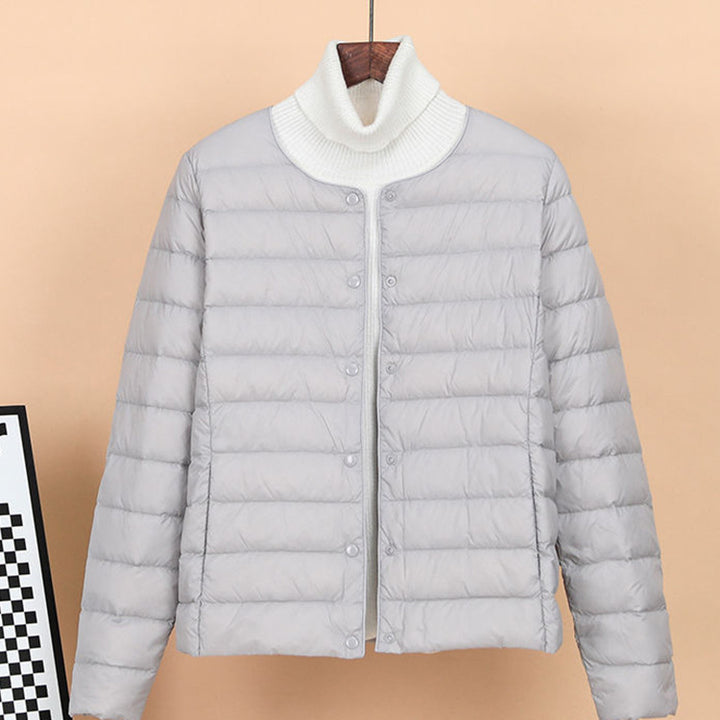 Lightweight, short down jacket as a base layer