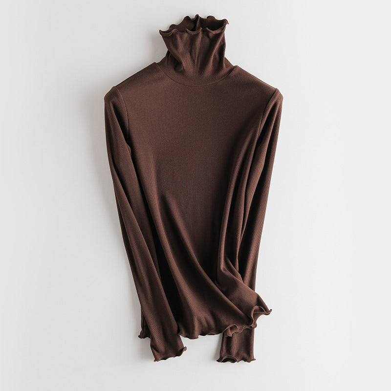 Warm knit sweater with silk content and inner lining