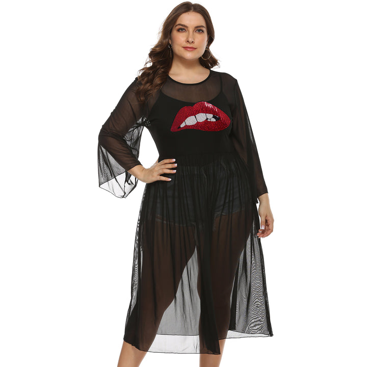 Women's transparent beach cover-up with animal motif Mune Fashion