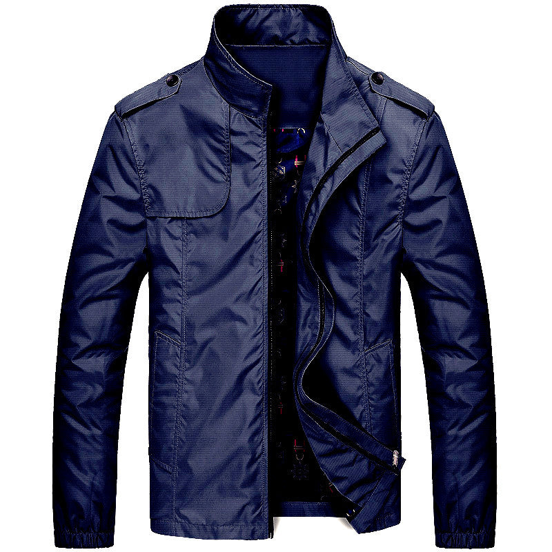 Men's Lightweight Field Blouson in Slim Fit with Stand-Up Collar and Shoulder Flaps Mune Fashion