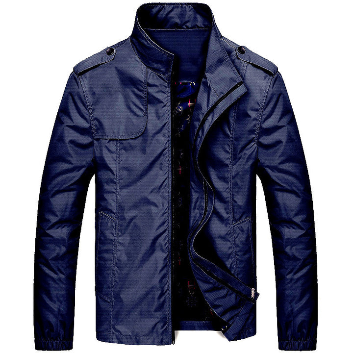 Men's Lightweight Field Blouson in Slim Fit with Stand-Up Collar and Shoulder Flaps Mune Fashion