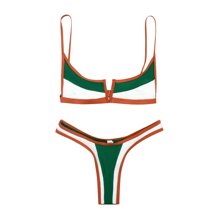 Women's bikini set with modern V-neckline and figure-flattering accents Mune Fashion