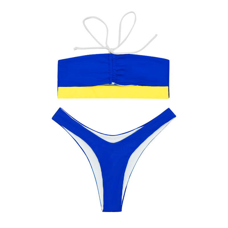 Ladies bandeau bikini with elegant knot and high cut Mune Fashion