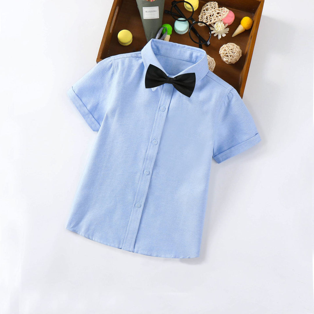 Boys short sleeve shirt with elegant bow tie Mune Fashion