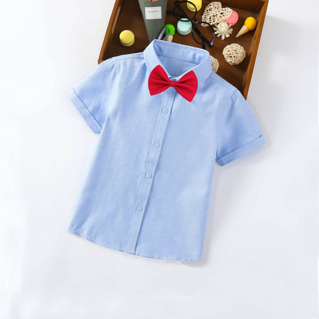Children's short-sleeve shirt with collar and tie Mune Fashion