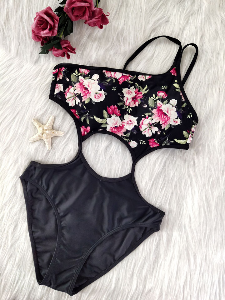 Women’s One-Piece Swimsuit with Floral Print Mune Fashion