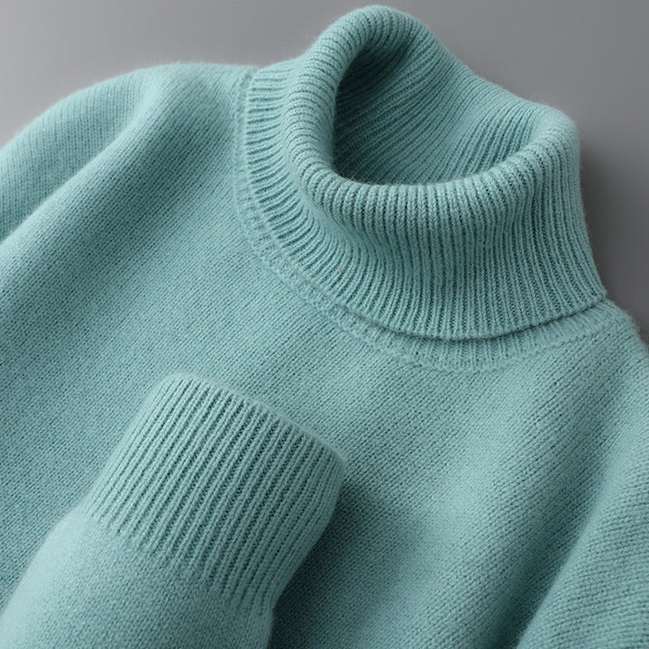 Men's wool sweater, round neckline, 100% wool, thick