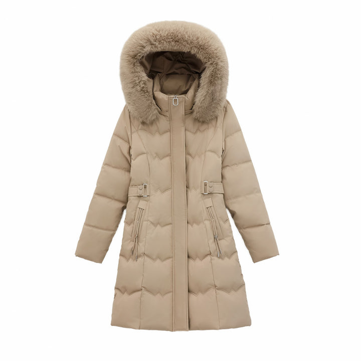 Women’s quilted jacket, mid-length, with double zipper