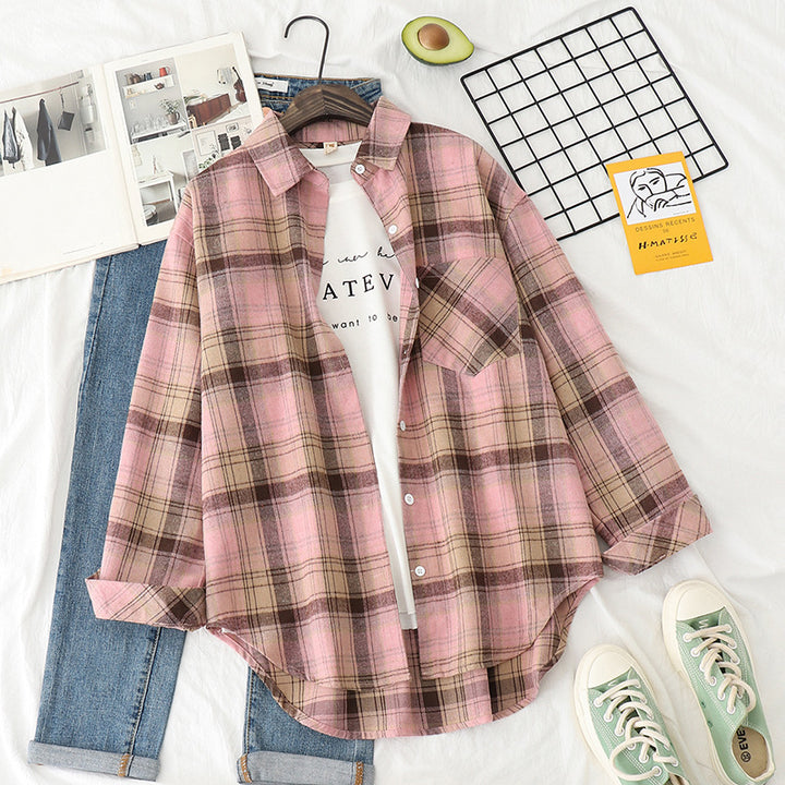 Unisex nan checkered flannel shirt jacket in oversized fit with chest pocket Mune Fashion