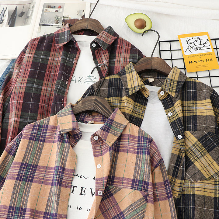 Unisex nan checkered flannel shirt jacket in oversized fit with chest pocket Mune Fashion