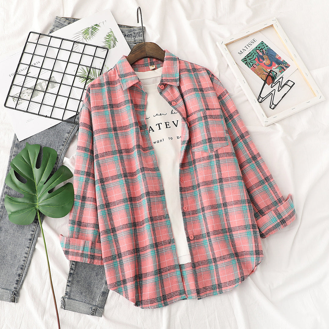 Unisex nan checkered flannel shirt jacket in oversized fit with chest pocket Mune Fashion